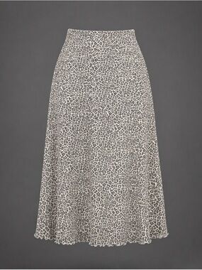 Grace Leopard-Print Midi Skirt - Black & White womens size large
